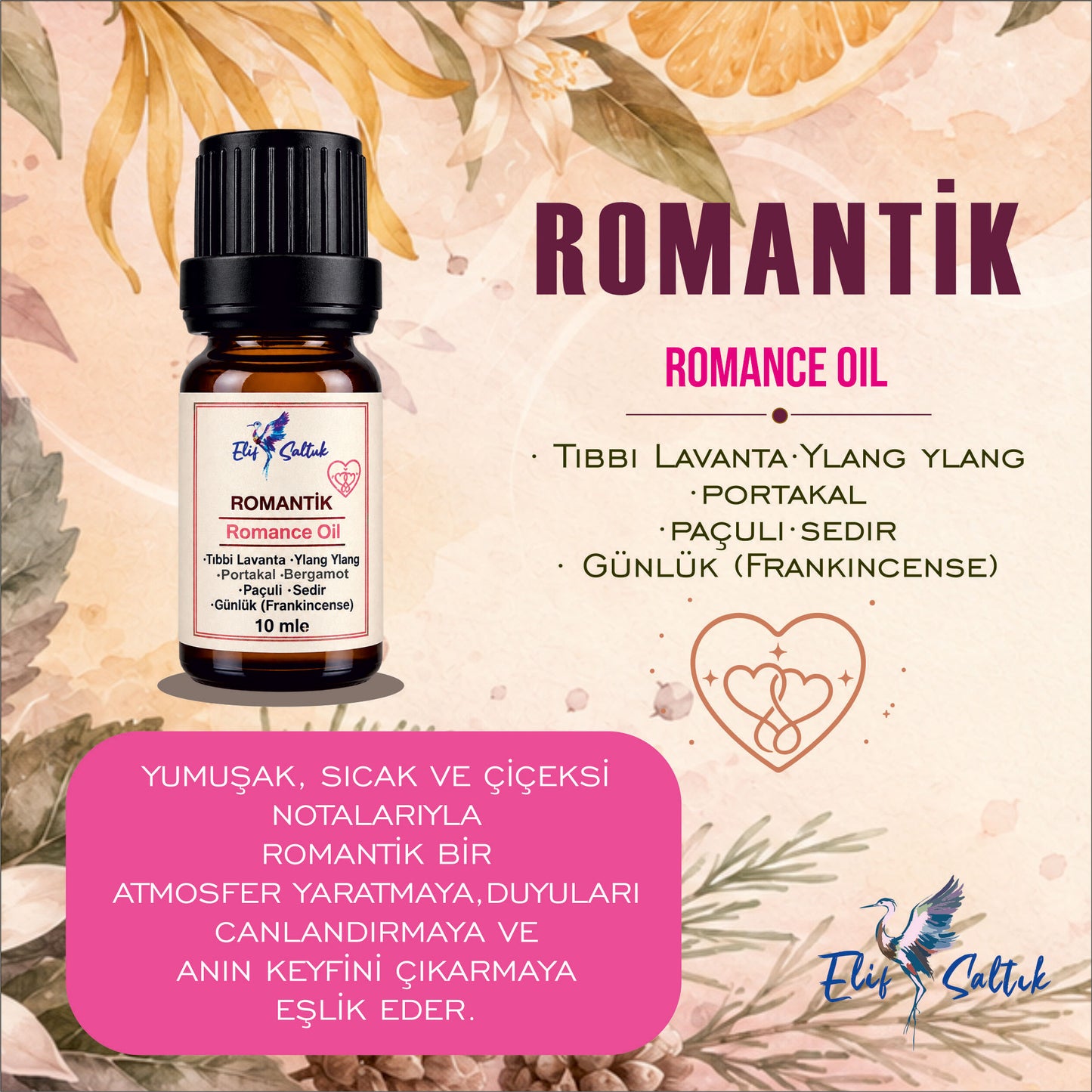 Romantik | Romance Buhurdanlık Doğal Uçucu Yağ Karışımı 10 ml