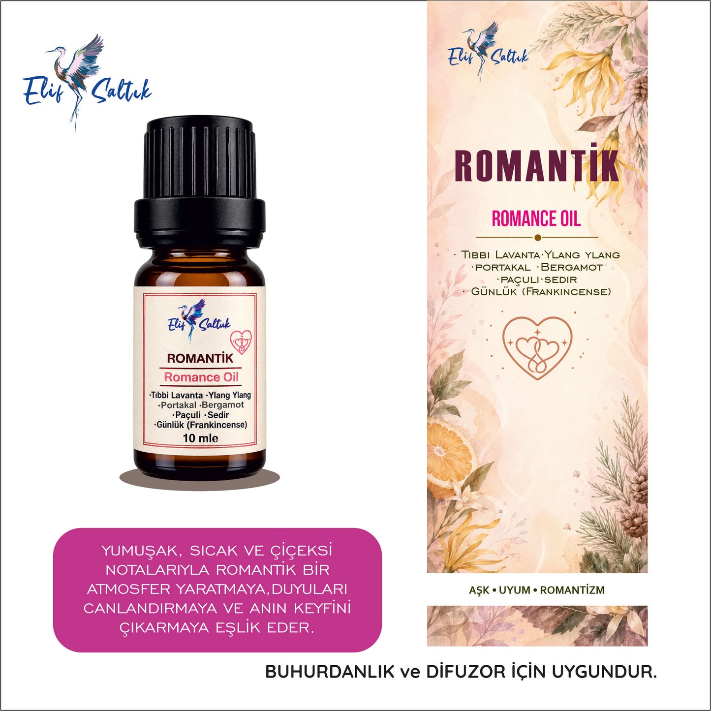 Romantik | Romance Buhurdanlık Doğal Uçucu Yağ Karışımı 10 ml